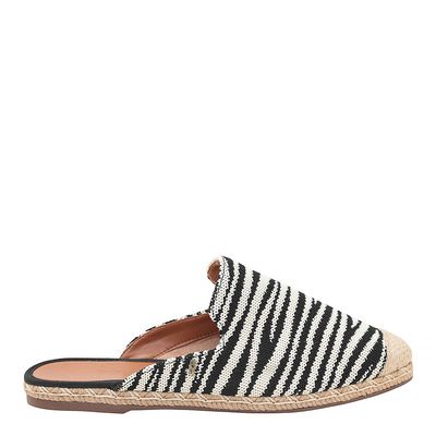 espadrille Knit Flat Zebra Preto e Branco