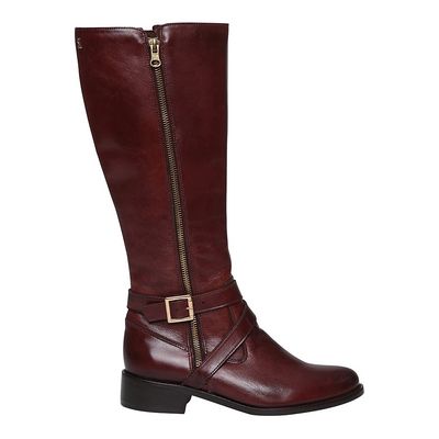 Bota Marrom Couro Cano Alto