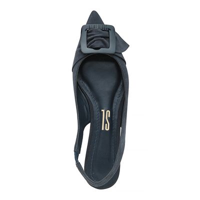 Sapatilha Slingback Nobuck Azul Marinho