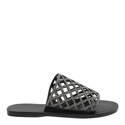 Rasteira Manta Cristal Jet Hematite