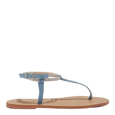 Rasteira Salomé Jeans Wash Azul