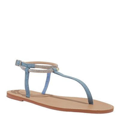 Rasteira Salomé Jeans Wash Azul