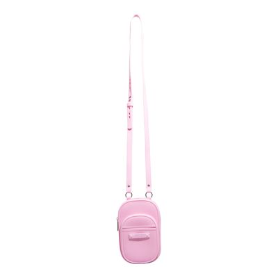 Bolsa Porta Celular Borracha Rosa Alça Transversal