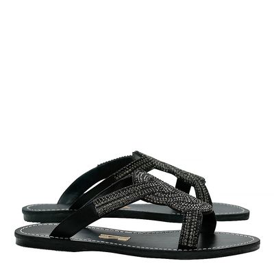 Rasteira new couro pelica soft preto