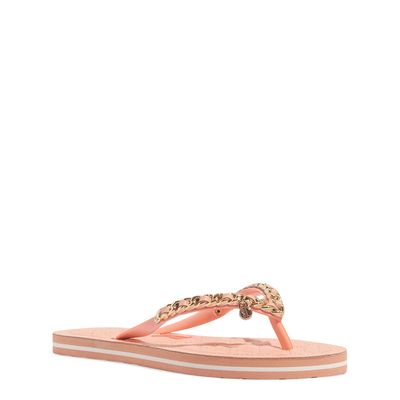 Chinelo Flip Flop Matelassê Tiras Corrente Rosê