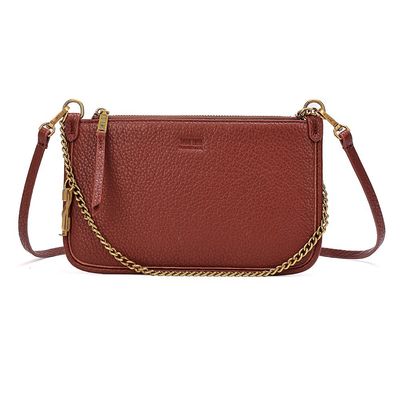 Bolsa Clutch Floater Marrom Alça Transversal