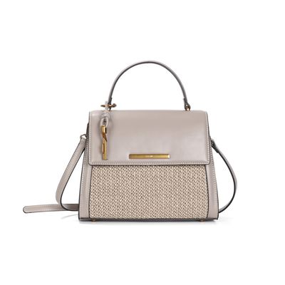 Bolsa Tramado Cinza Fog Alça Transversal
