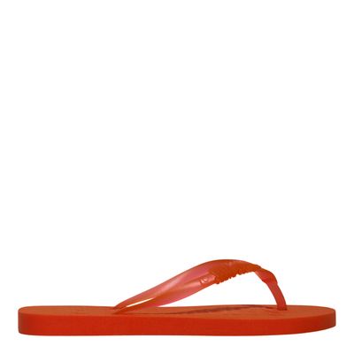 Chinelo Borracha Bico Redondo Laranja Flame