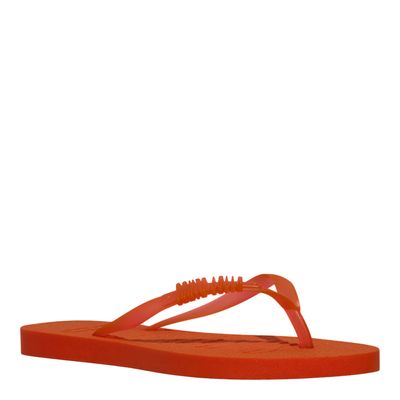 Chinelo Borracha Bico Redondo Laranja Flame