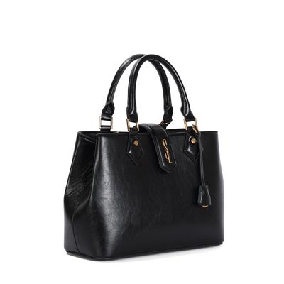 Bolsa Tote Rustica Estruturada Preta