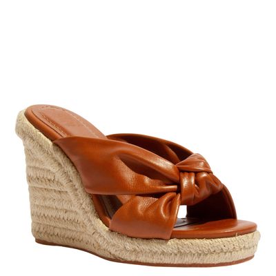 Tamanco Espadrille Anabela Marrom