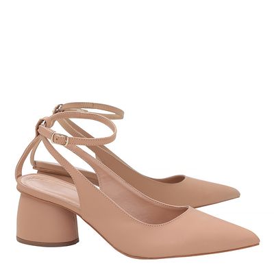 Scarpin Napa Confort Bege Amendoa