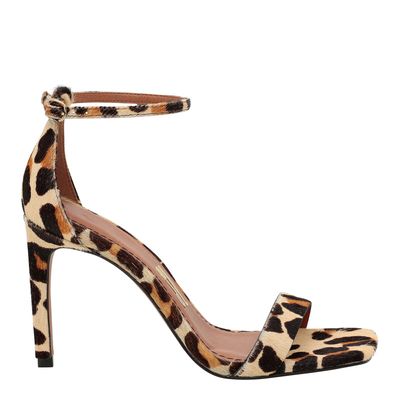 Sandália Bico Quadrado Animal Print