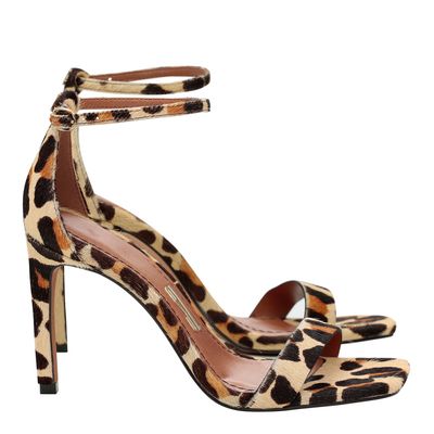 Sandália Bico Quadrado Animal Print