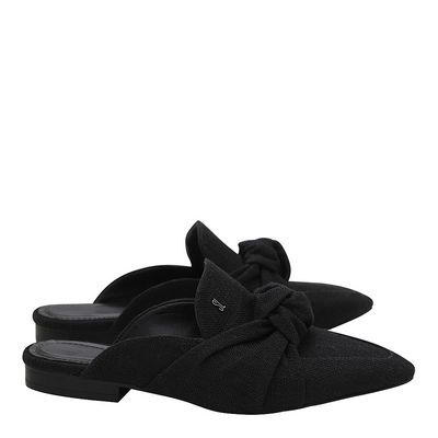 Mule Linho Gaudi Preto