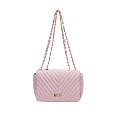Bolsa Retangular Matelassê Rosa