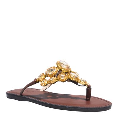 Rasteira Napa Soft Marrrom Pedraria