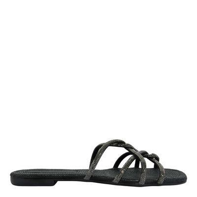 Rasteira Meia Cana Cristal Black Diamond