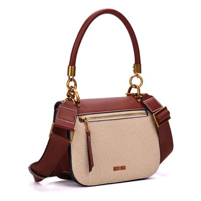 Bolsa Média Canvas Marfim Alça Dupla