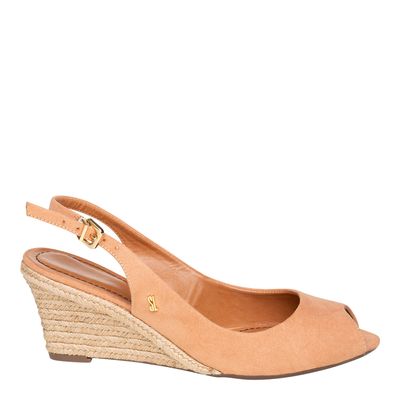 Peep Toe Suede Bege