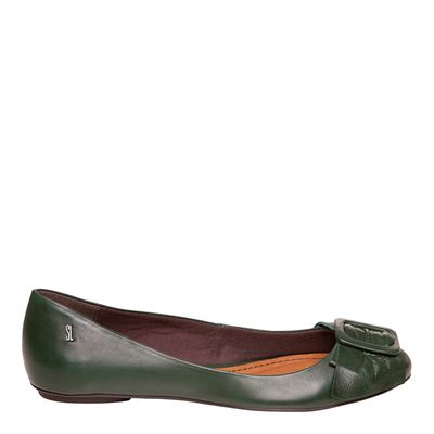 Sapatilha Couro Fivela Verde