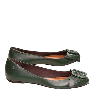 Sapatilha Couro Fivela Verde