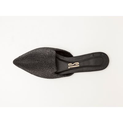 Mule Texturizado Palha Preto