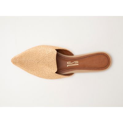 Mule Texturizado Palha Bege