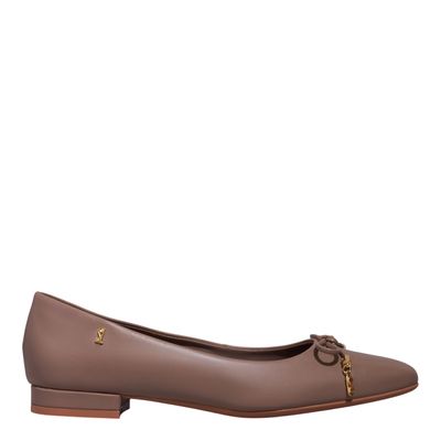 Sapatilha Laço Couro Nobre Soft Cinza Fog