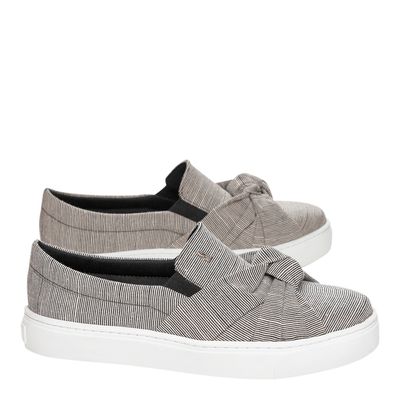 Tênis Slip On Benin Listras Preto e Branco