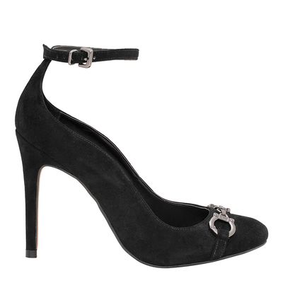 Scarpin Boneca Fivela Preto