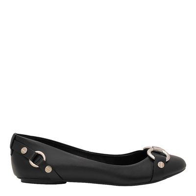 Sapatilha Confort Fivela Preto