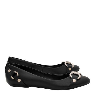 Sapatilha Confort Fivela Preto