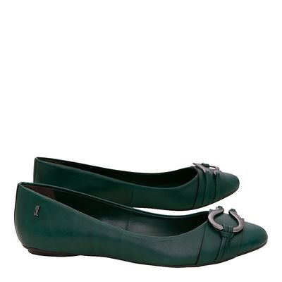 Sapatilha Confort Fivela Verde