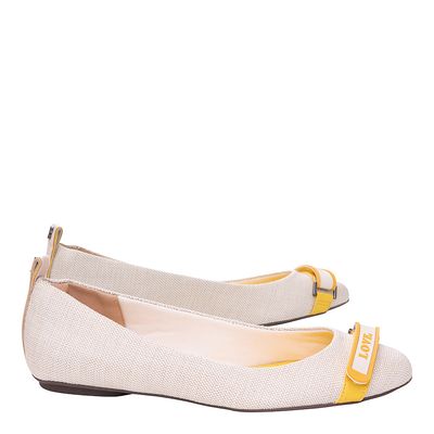 Sapatilha Antalia Love Nude e Amarelo