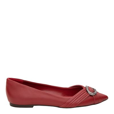Sapatilha Confort Fivela Vermelho