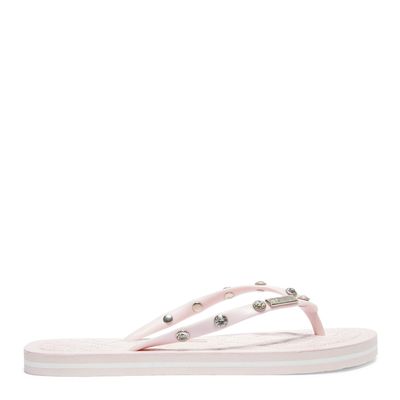 Flip Flop Matelassê Rosa Borracha Rebite