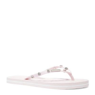 Flip Flop Matelassê Rosa Borracha Rebite