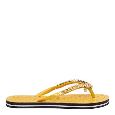 Flip Flop Corrente Dourada Amarelo
