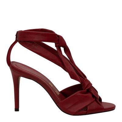 Sandália Couro Pelica Soft Entrelaçada Vermelho