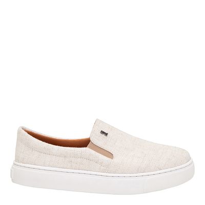 Tênis Slip On Linho Off White