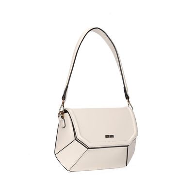 Bolsa Baguete Estruturada Soft Marfim