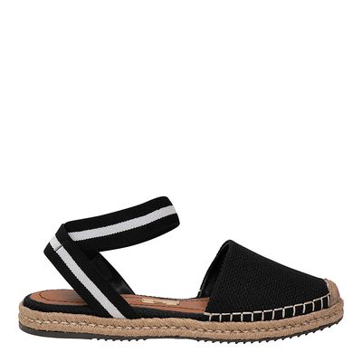 Espadrille Linho Amarração Preto