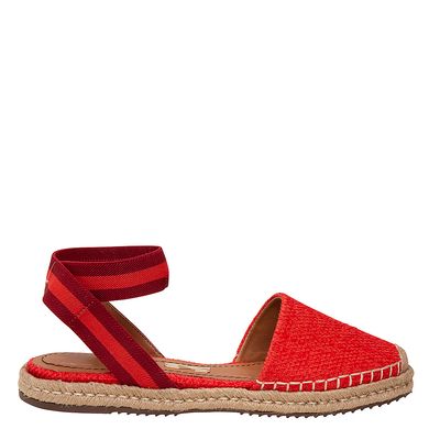 Espadrille Linho Amarração Vermelho