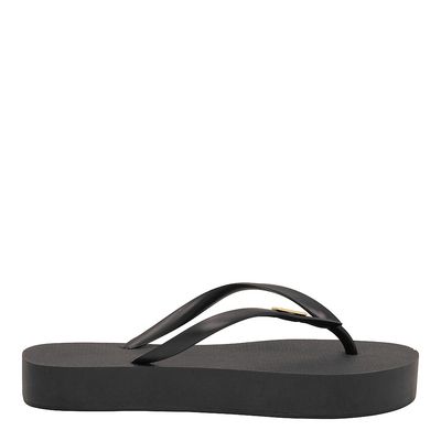 Flip Flop Emborrachada Sola Alta Preto