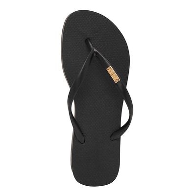 Flip Flop Emborrachada Sola Alta Preto