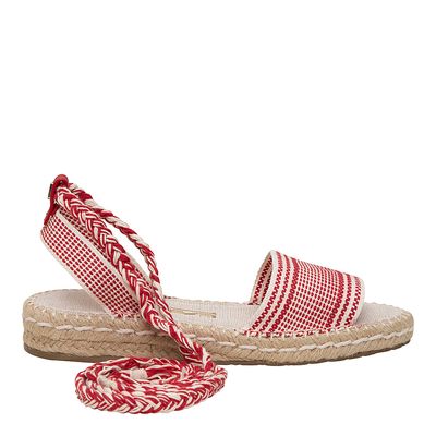 Espadrille Tira Corda Vermelho
