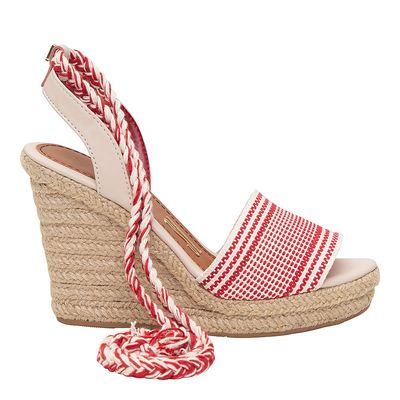 Espadrille Tecido Tramado Vermelho