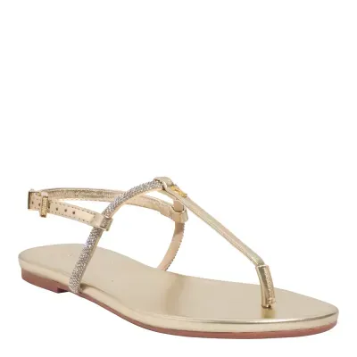 Rasteira Specchio Metalizado Dourado Brilho