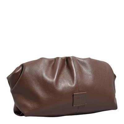 Clutch Grande Couro Floater Marrom Dark